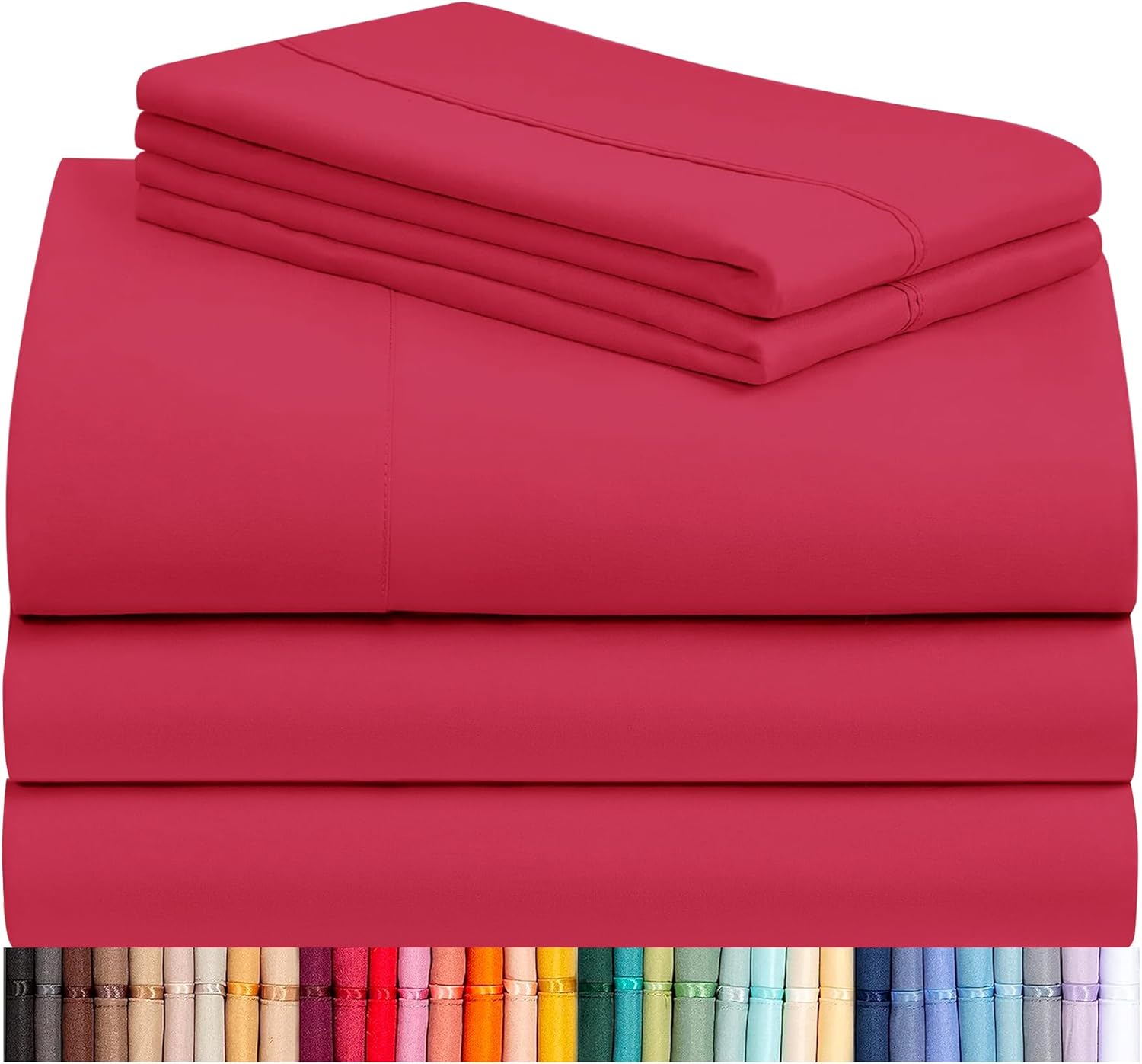 LuxClub 5 PC Sheet Set for Split King - Silky Soft Bedding