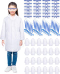 Kids Lab Coat Set 24 Packs 72 Pcs - Group Scientist Costume Kit