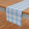Buffalo Plaid Table Runner 120 Inches Long - Pure Linen Blue Bell