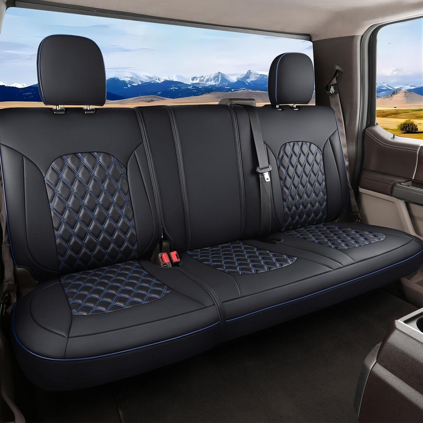 Custom Fit Ford F150 Rear Bench Leather Seat Covers for 2015-2025