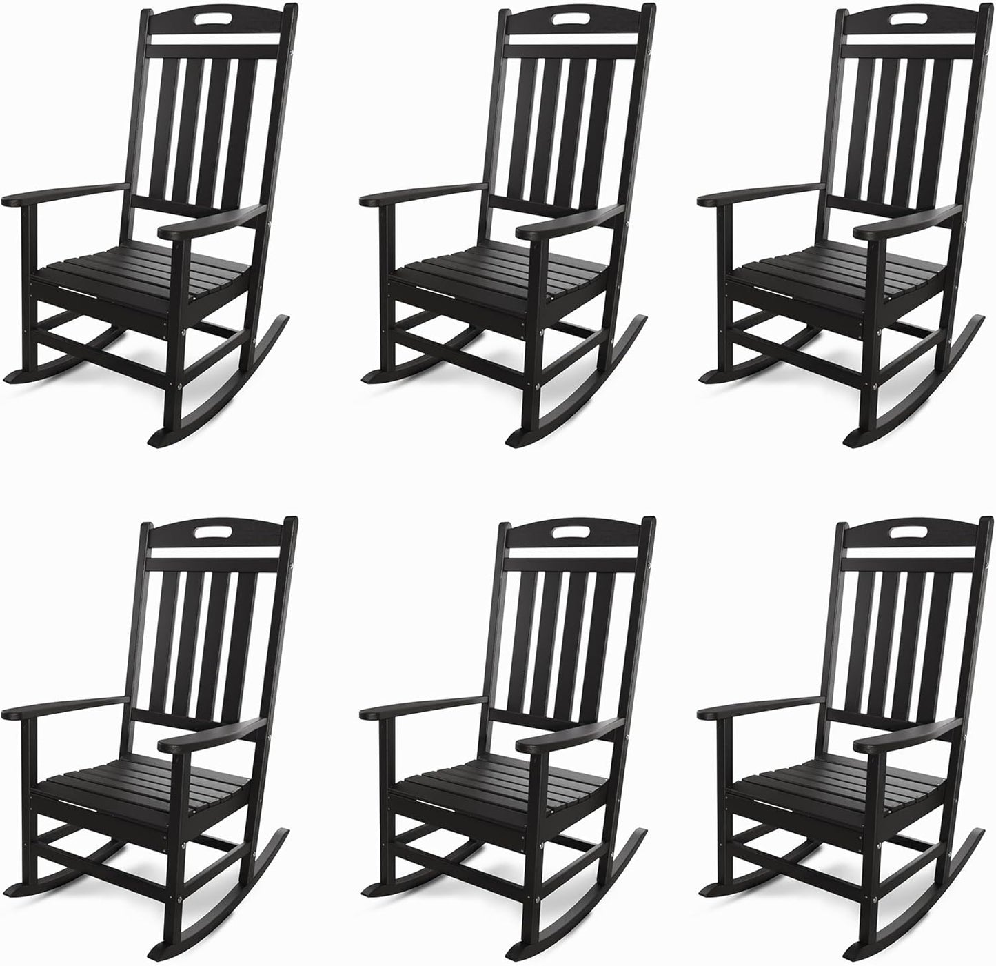 Outdoor Rocking Chair Set of 6 for Relaxation and Comfort