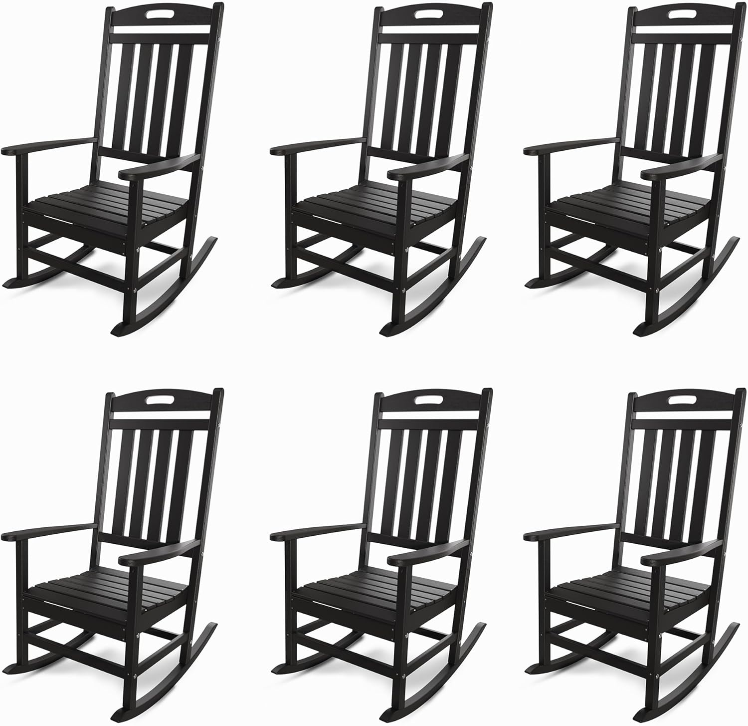 Outdoor Rocking Chair Set of 6 for Relaxation and Comfort