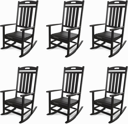 Outdoor Rocking Chair Set of 6 for Relaxation and Comfort