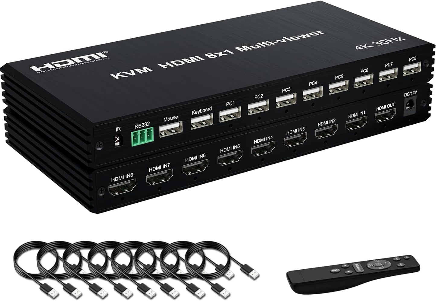 4K HDMI KVM Switcher 8 in 1 Out for Seamless Multi-Viewing