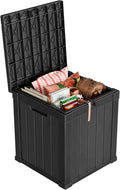51 Gallon Resin Deck Box Lockable Outdoor Storage - Waterproof Bench