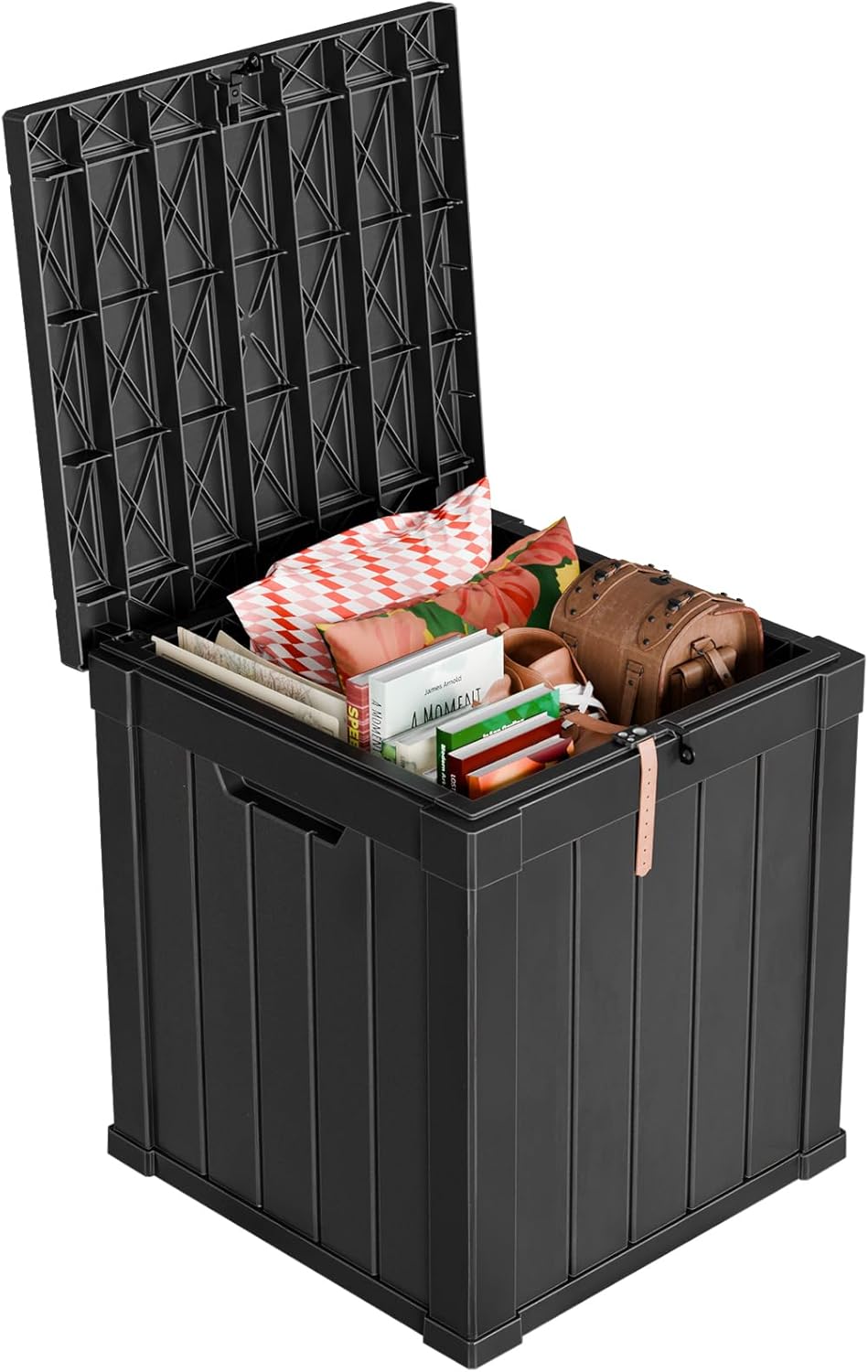 51 Gallon Resin Deck Box for Outdoor Storage and Seating