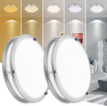 12 in Brushed Nickel Ceiling Light 2 Pack - Adjustable CCT Flush Mount