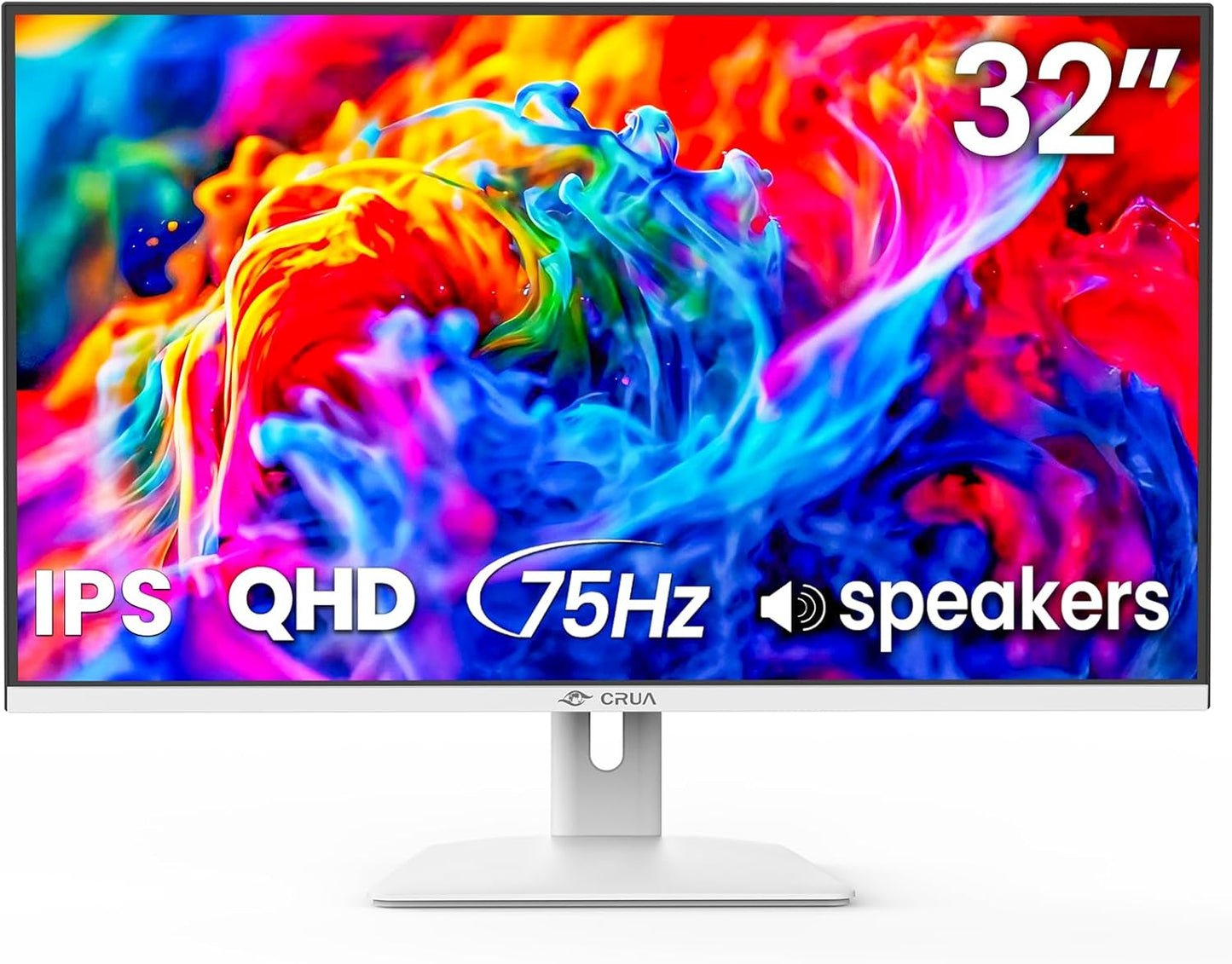 CRUA 32Inch QHD Monitor with AMD FreeSync and Built-in Speakers