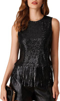 Sparkly Fringe Sequin Tassel Crop Top for Women - Party Ready