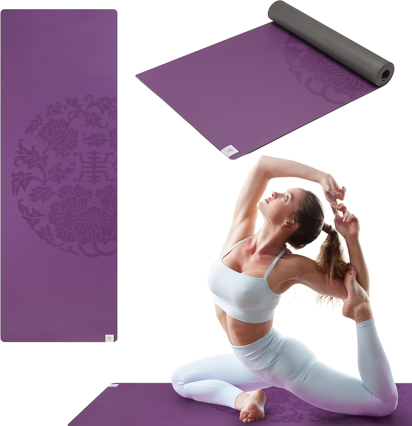 Gaiam Dry-Grip Yoga Mat - Non-Slip 5mm Thick Exercise Mat