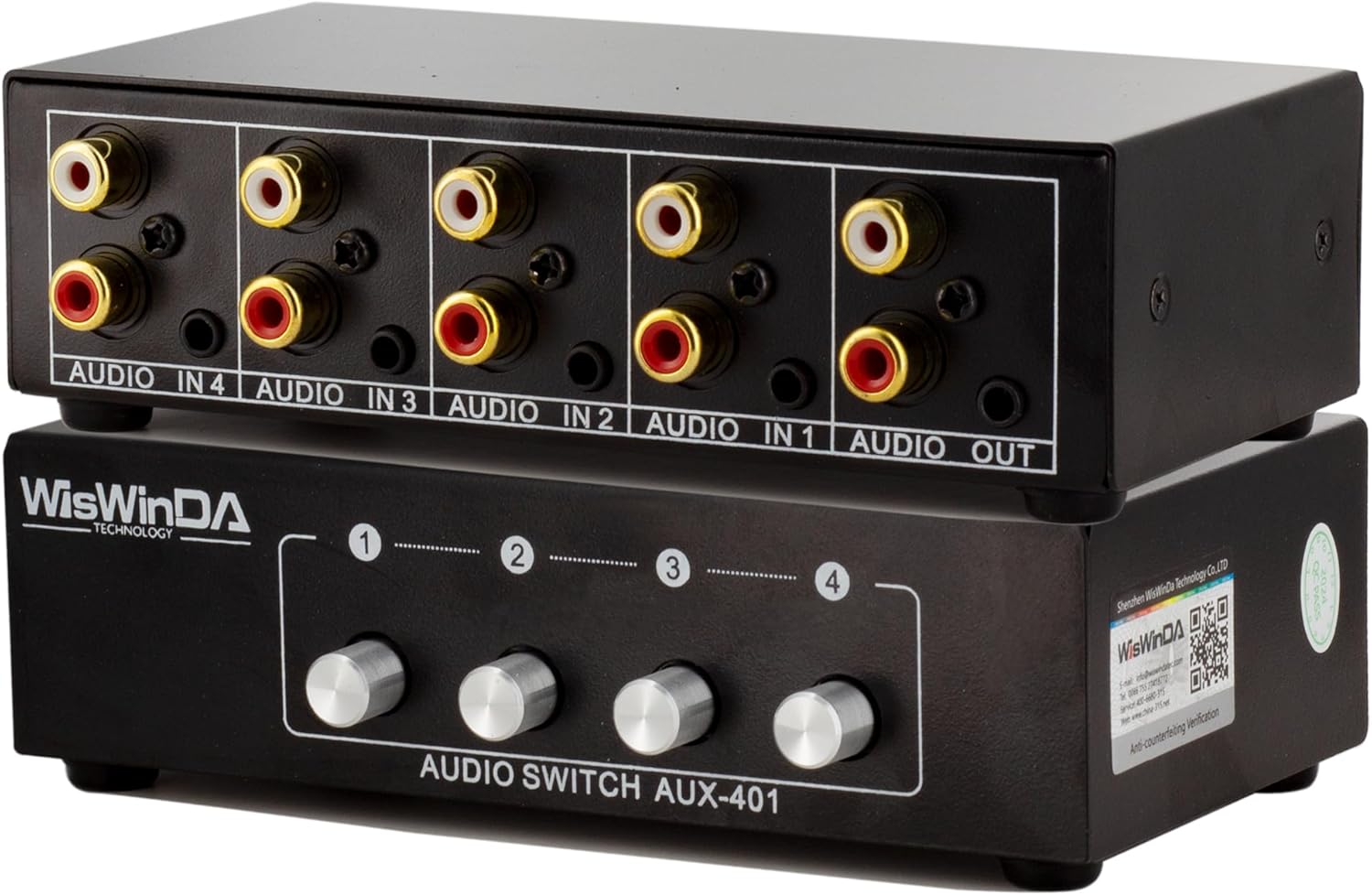 4-in 1-Out RCA 3.5mm Aux Audio Switch Box for Quality Sound
