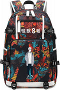ISaikoy Anime Kaiju No. 8 Backpack Hibino Kafka Daypack - USB Port you