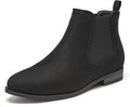 Women's Slip On Ankle Boot Western Almond Round Toe Low Heel