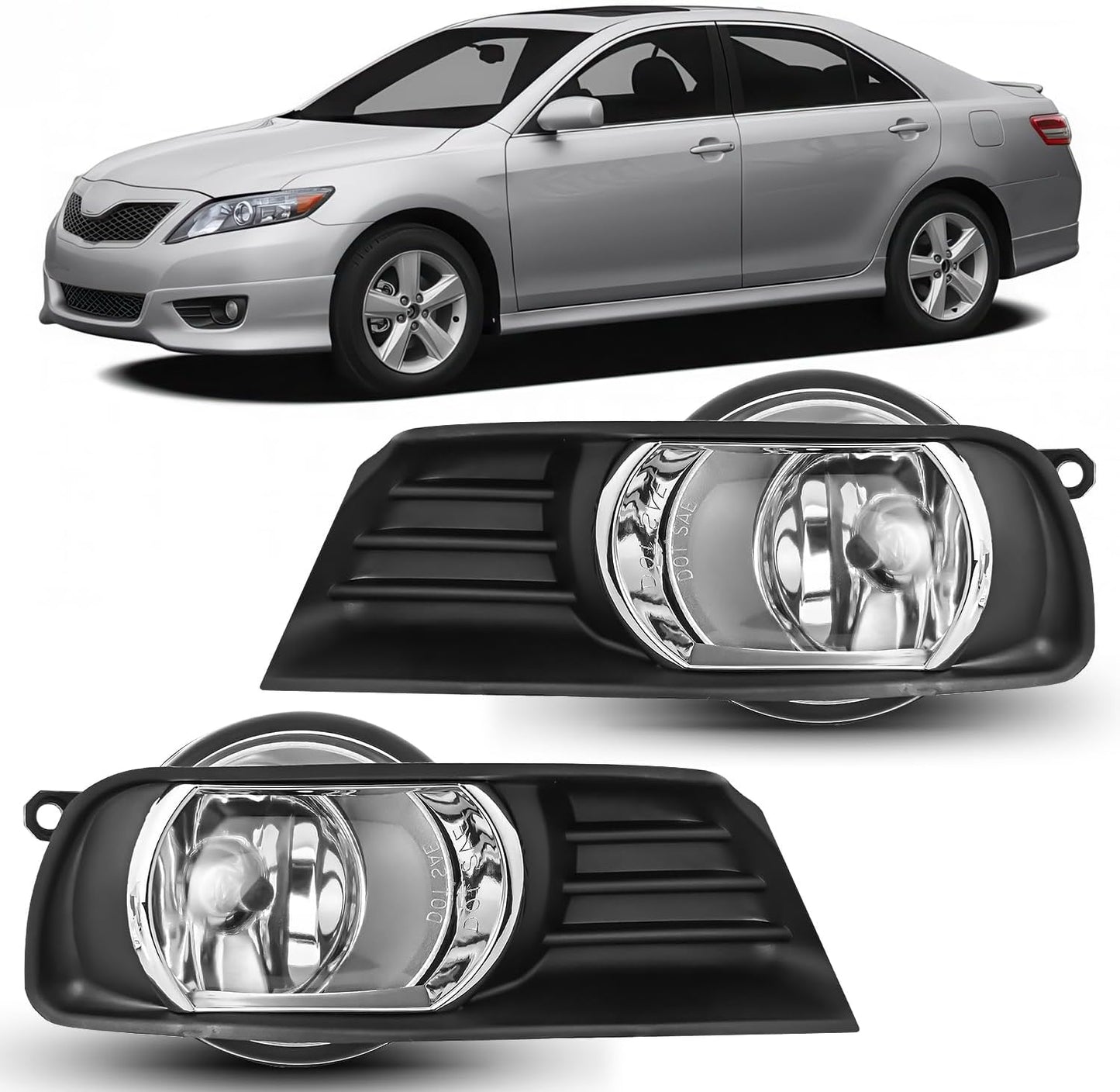 Nilight Fog Lights Assembly for 2007-2009 Toyota Camry