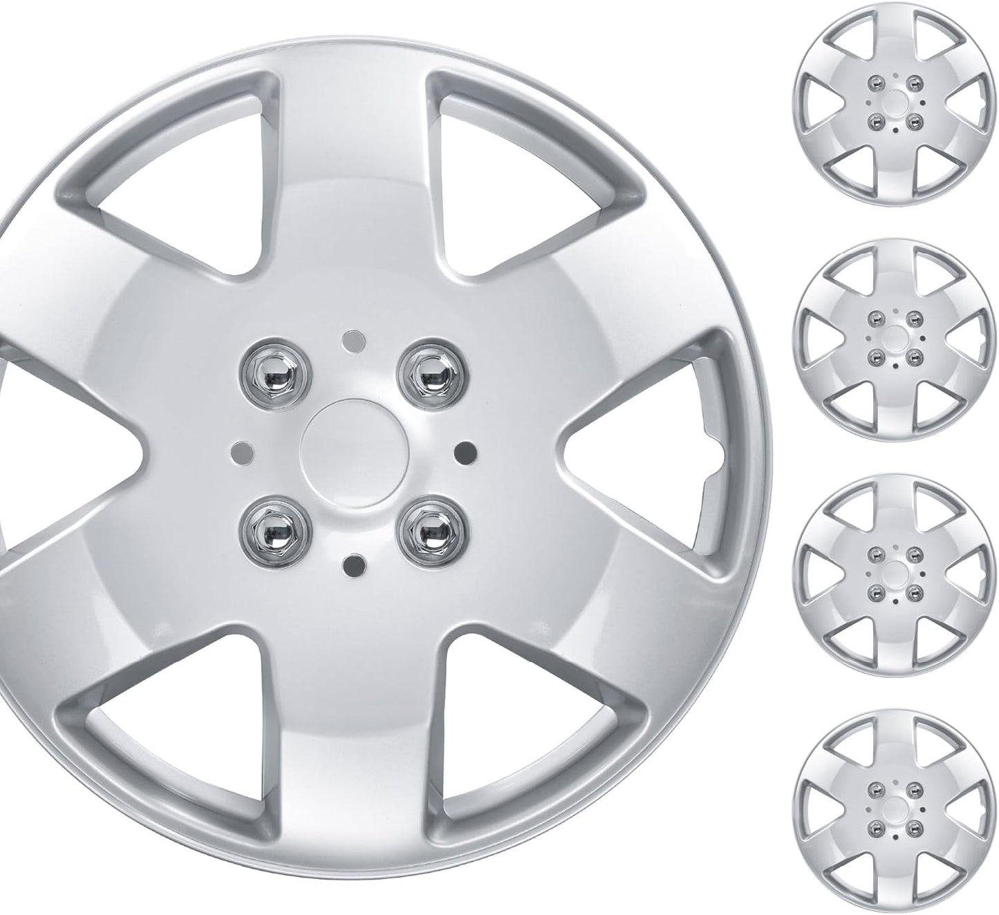 BDK Full Set of 4-15 Inch Replacement Hubcaps for Cars