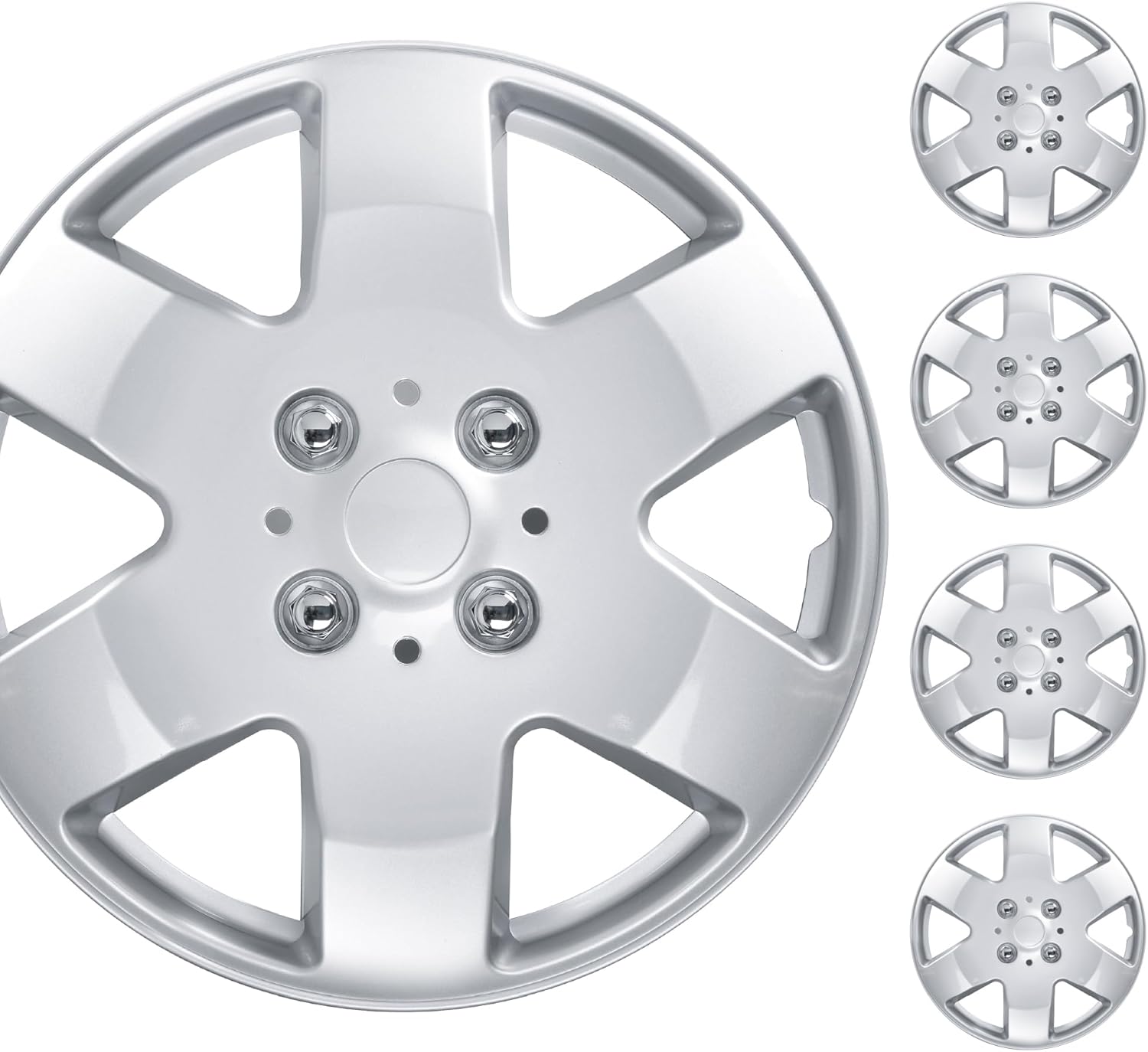 BDK Full Set of 4-15 Inch Replacement Hubcaps for Cars