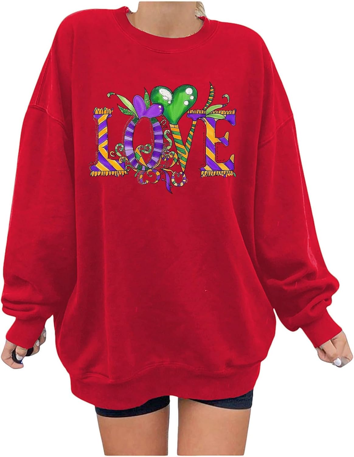 Mardi Gras Love Sweatshirt - Festive Carnival Essential!