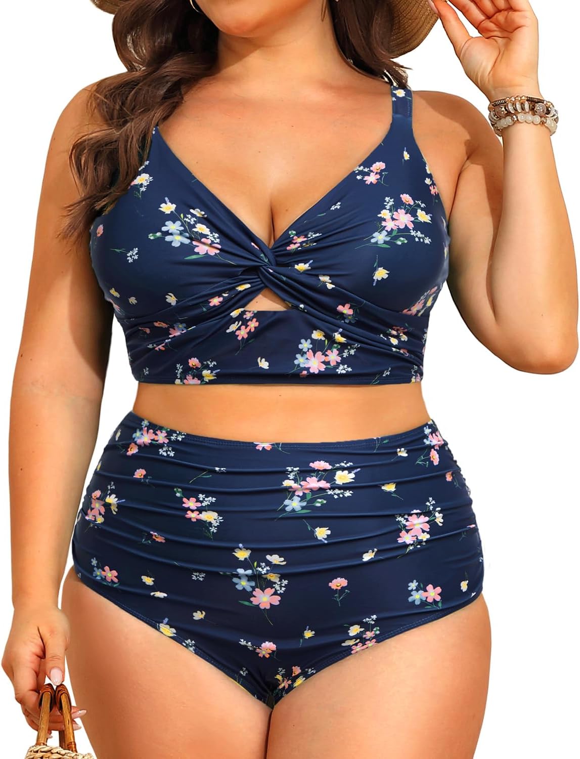 Daci Plus Size Two Piece Swimsuits for Tummy Control Style
