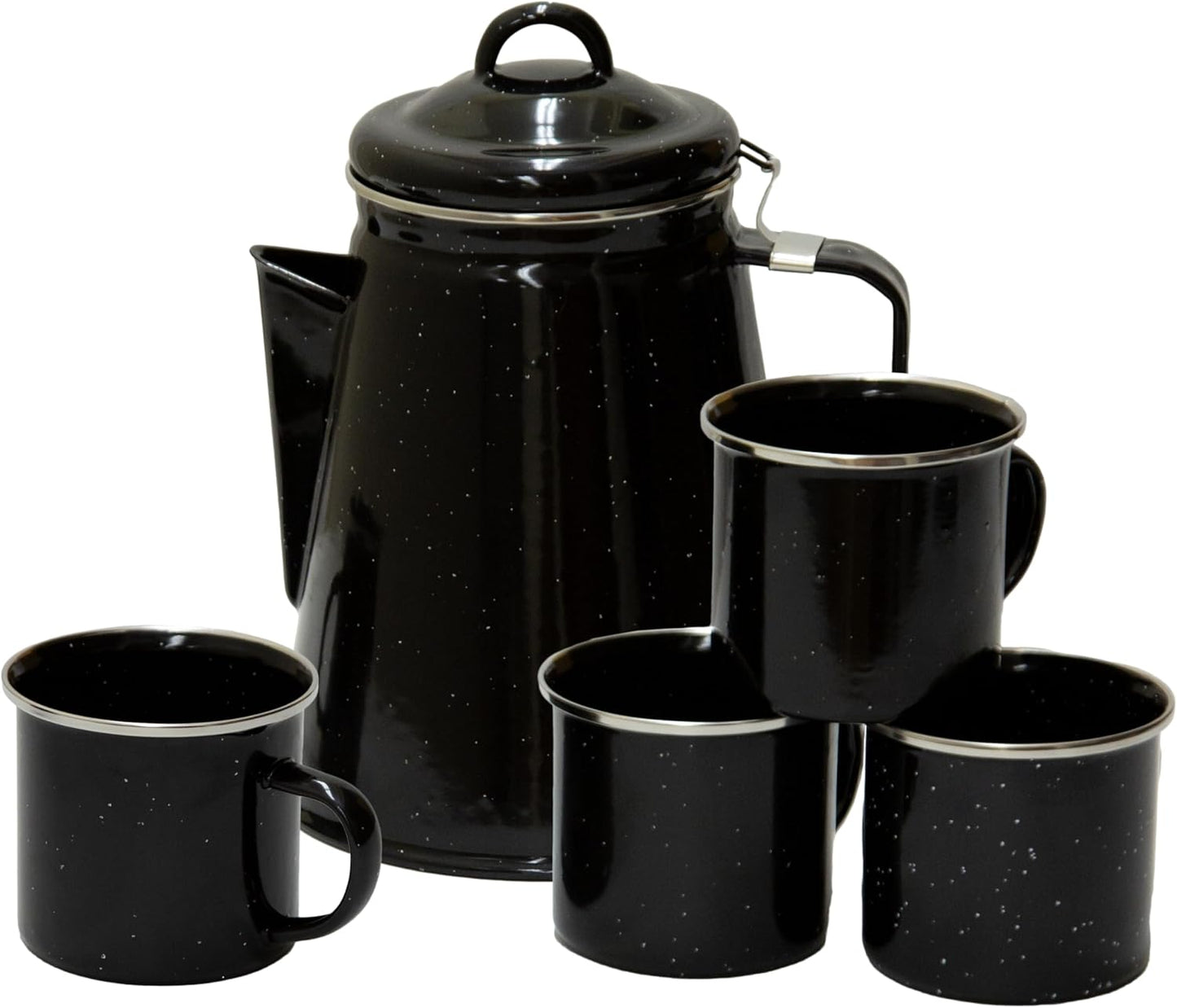 Stansport Enamel Coffee Pot with Durable Baked Finish
