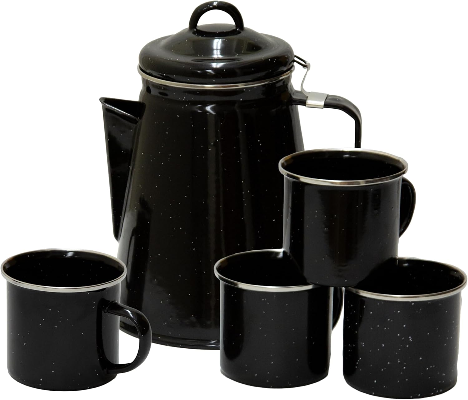 Stansport Enamel Coffee Pot with Durable Baked Finish
