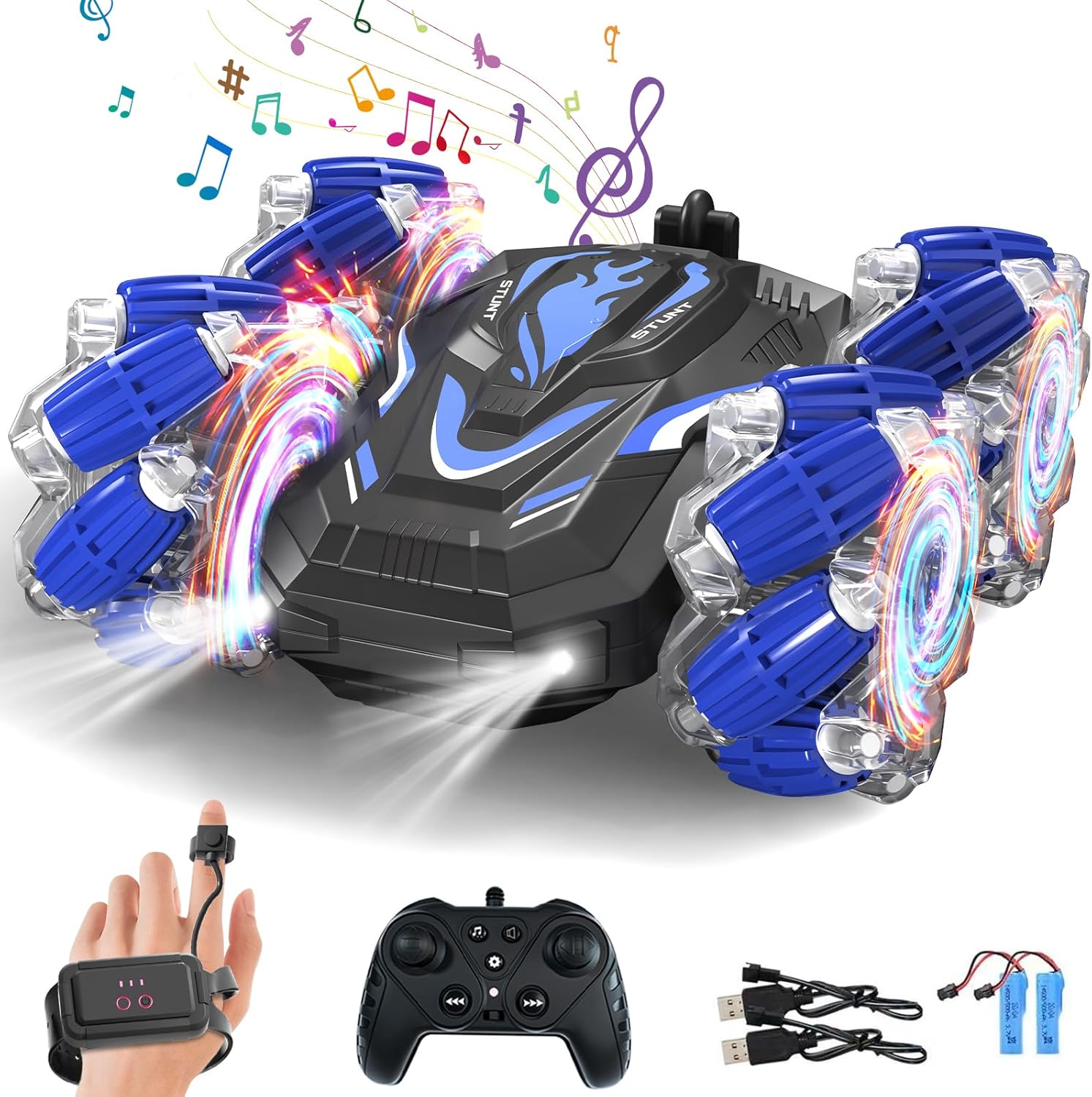 LOOZIX Gesture RC Car: Music, Lights, & Twists
