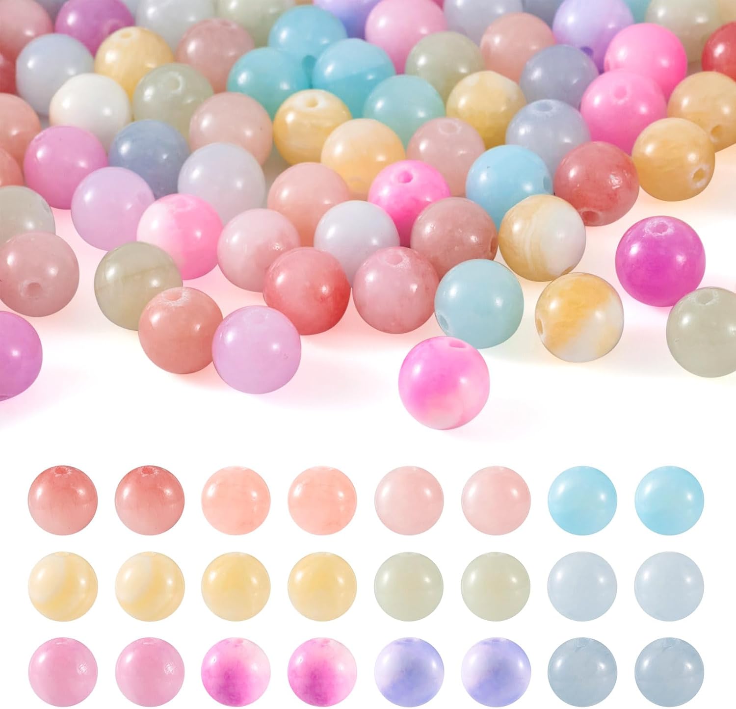 120 Natural Jade Yoga Beads - Mother's Day Gift