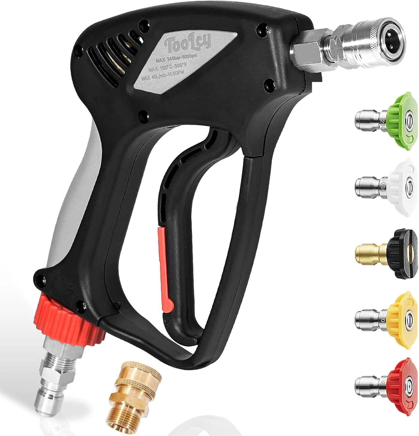 TOOLCY Pressure Washer Short Gun with Stainless Swivel & QC