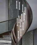 12-Lights Chandelier LED Dimmable Crystal Pendant - Modern Black