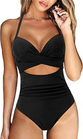 RXRXCOCO Women Cutout One Piece Swimsuit - Tummy Control Cross Back