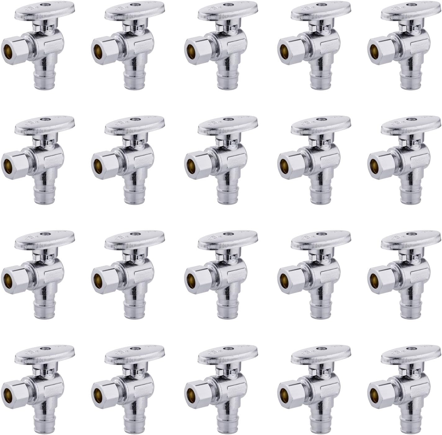 20 PCS EFIELD Stop Valve Pex-a 1/4 Turn Angle for Plumbing
