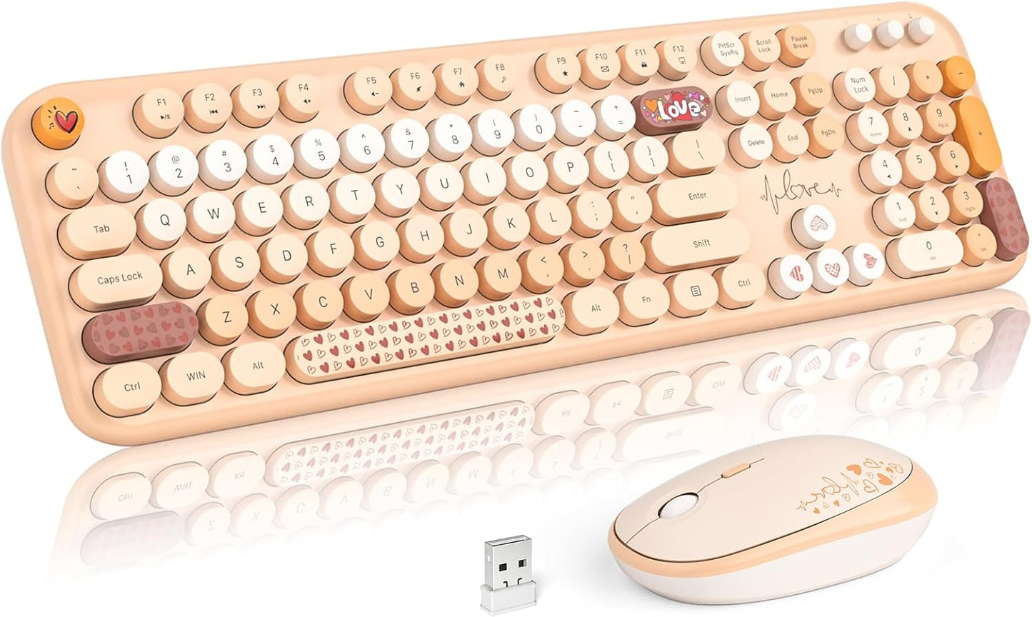MOFII Retro Typewriter Keyboard & Silent Mouse Set