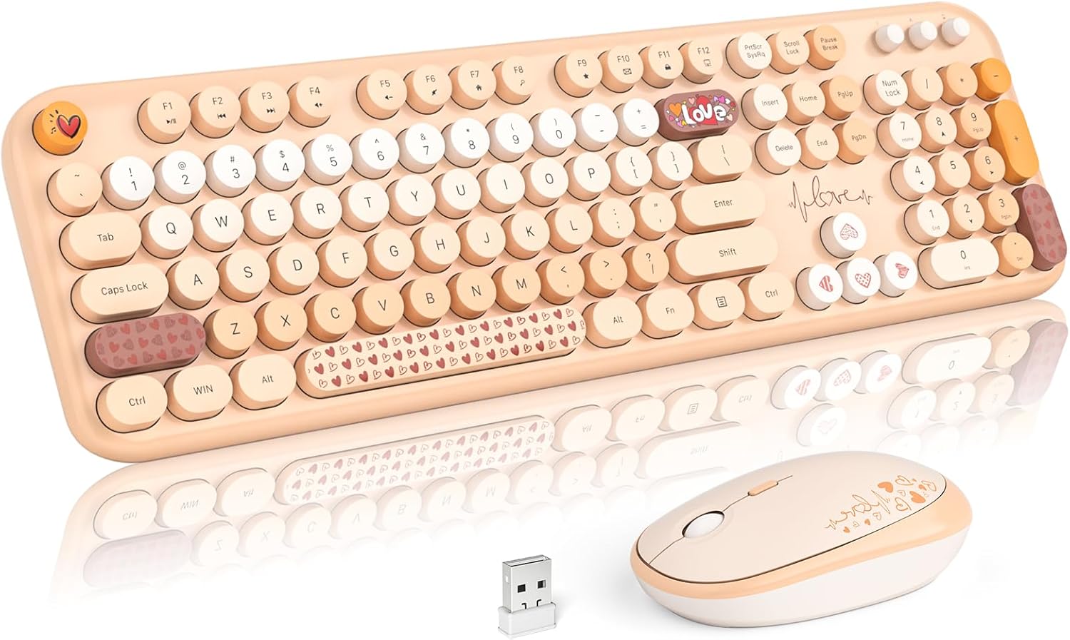 MOFII Retro Typewriter Keyboard & Silent Mouse Set