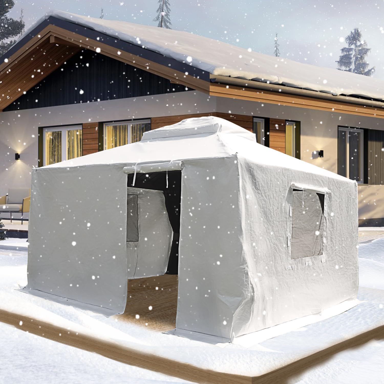 Domi 12ft x 12ft Universal Winter Gazebo Cover for All Seasons
