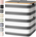 Laundry Hamper with Lid Grey Stripe - Tall 36 Gal Laundry Bin