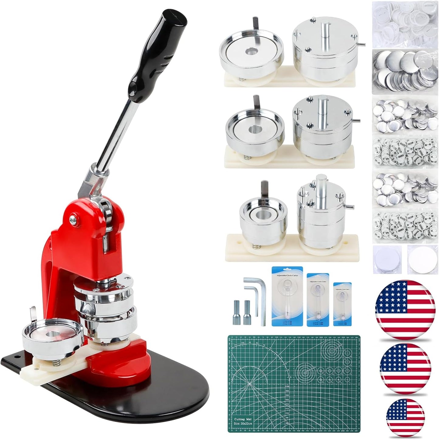 Button Maker Machine for Multiple Sizes - Durable Badge Press