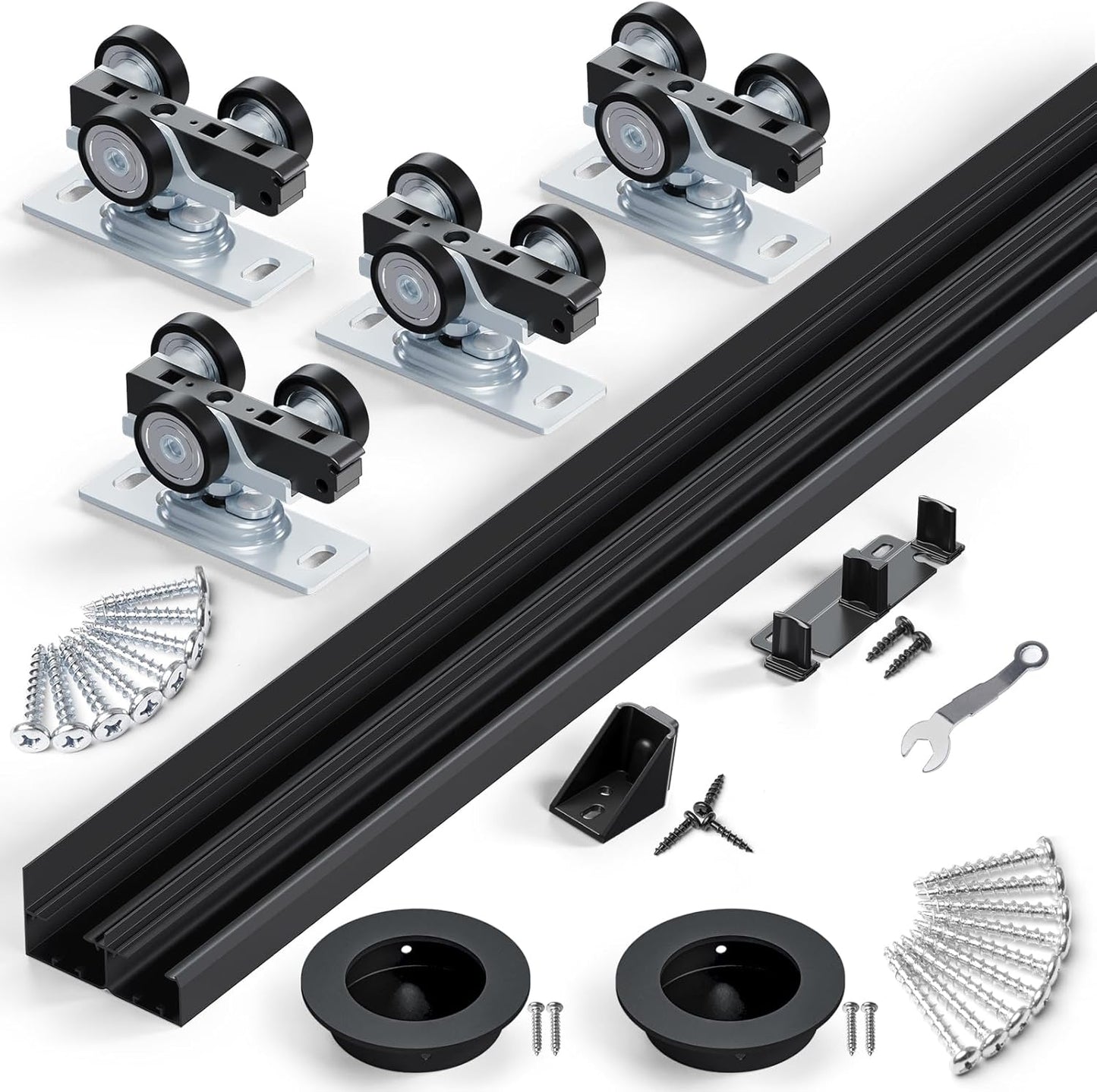 SMARTSTANDARD 60in Ceiling Mount Bypass Sliding Door Hardware Kit