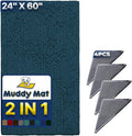 Muddy Mat Absorbent Microfiber Door Mat Atlantic Blue 24 in x 60 in