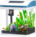 Small Fish Tank 2 Gallon Glass Aquarium Starter Kit - Self-Cleaning