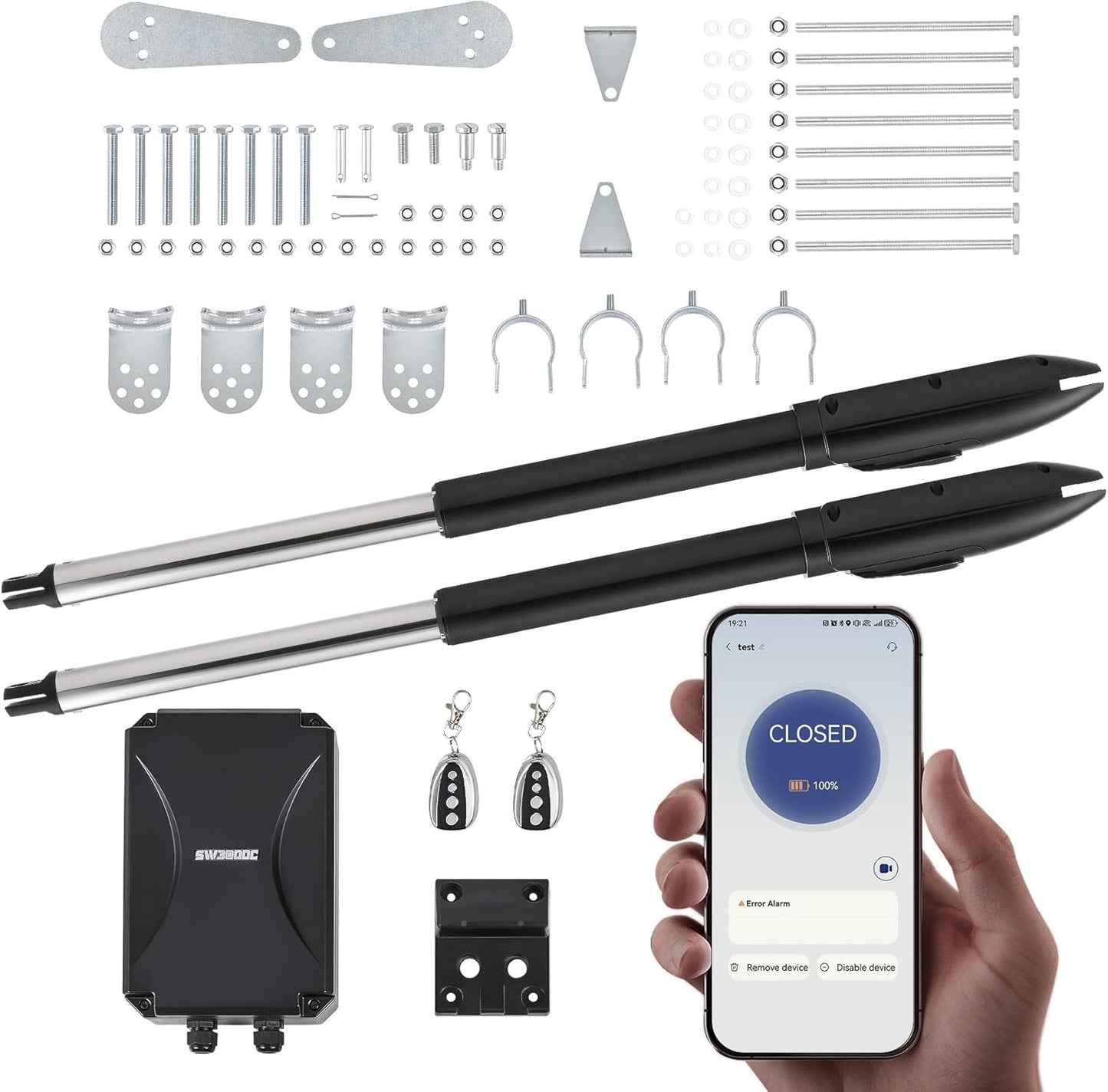 Smart Gate Opener Kit for Automatic Dual Swing Gates Up to 660lb