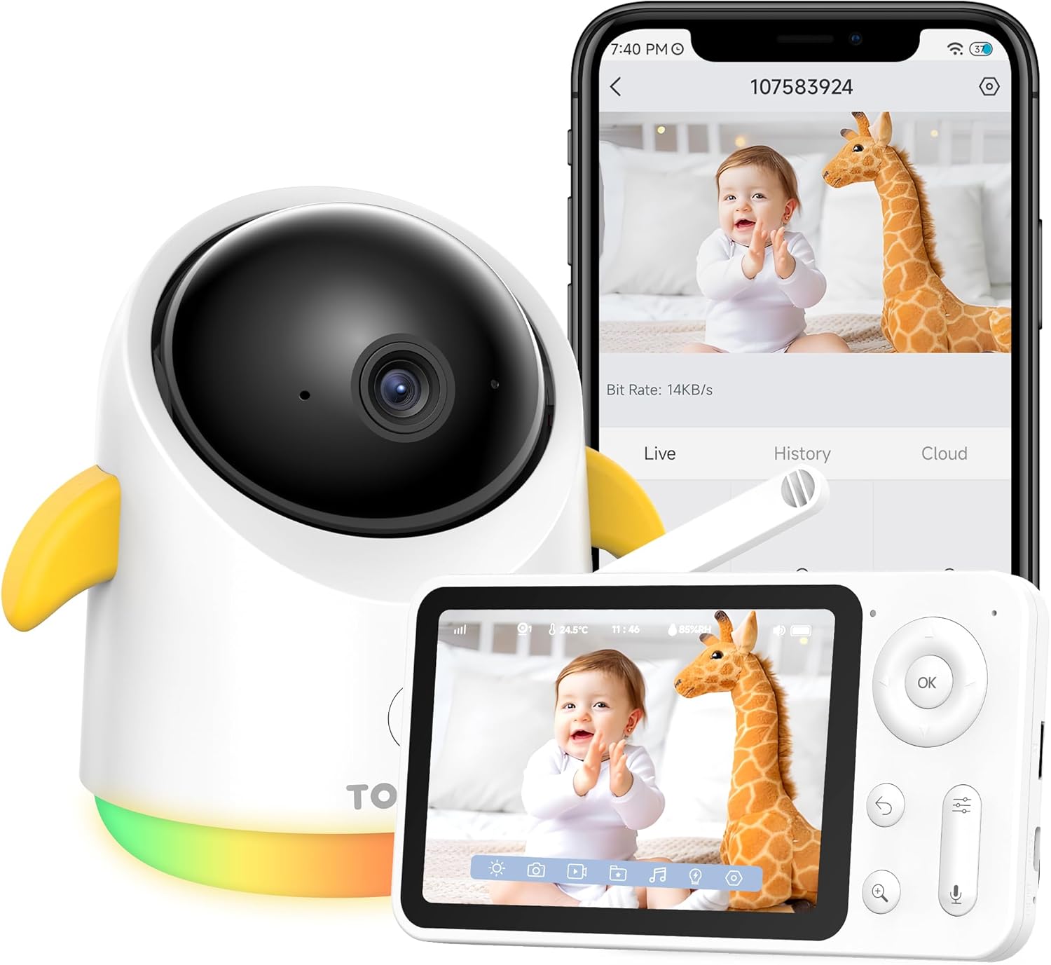 Smart WiFi Baby Monitor with Remote Control