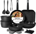 Pots and Pans Set Non Stick Ceramic Cookware 21 PCS - Compact