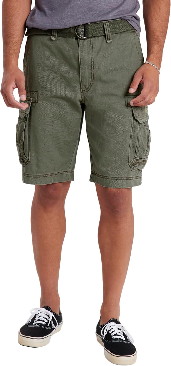 UNIONBAY Men's Survivor Cargo Shorts with D-Ring Belt Included