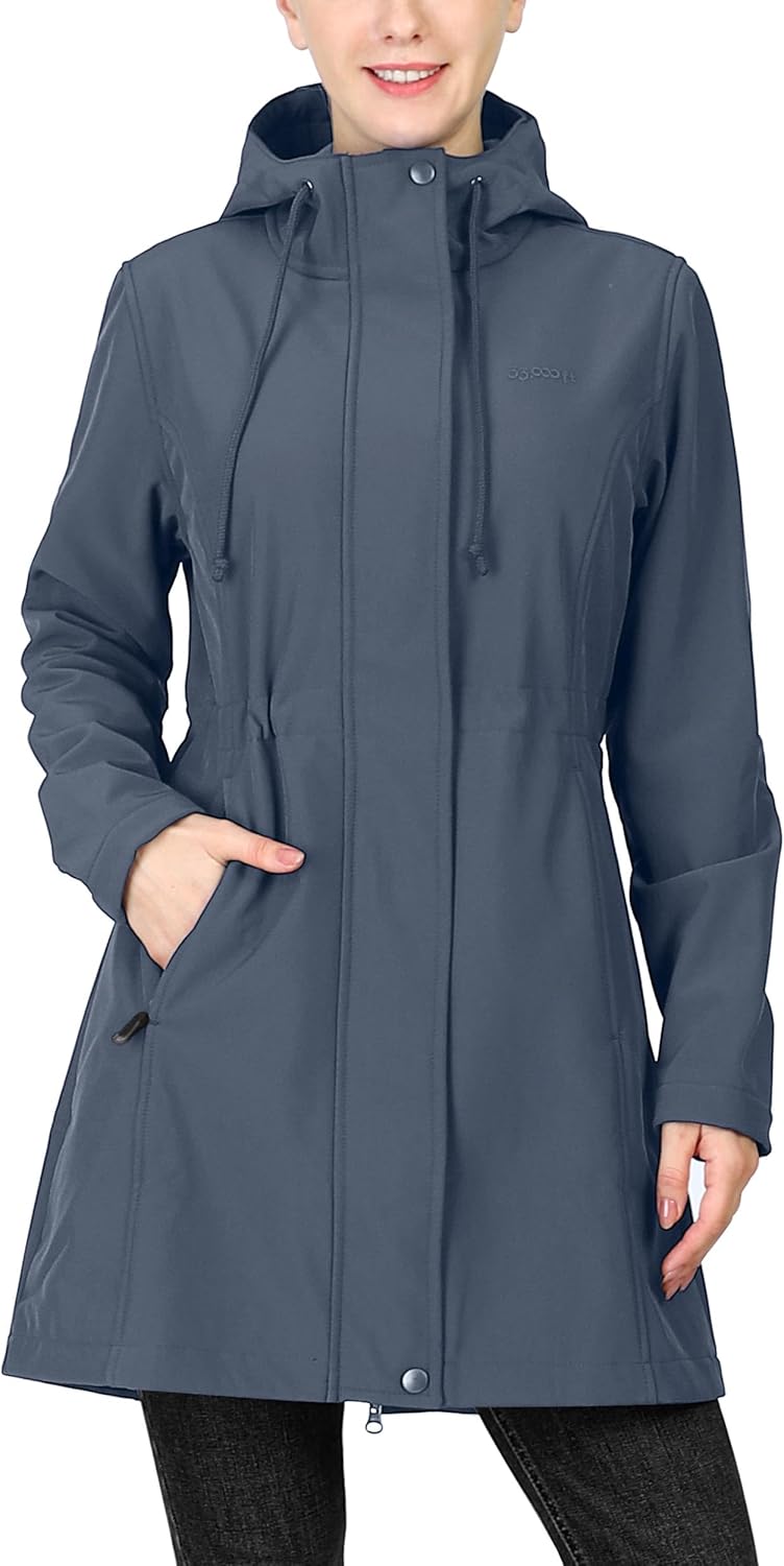 33,000ft Women's Softshell Long Jacket: Warm, Windproof, Waterproof