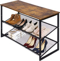 3-Tier Tilting Adjustable Freestanding Shoe Rack - Compact Entryway