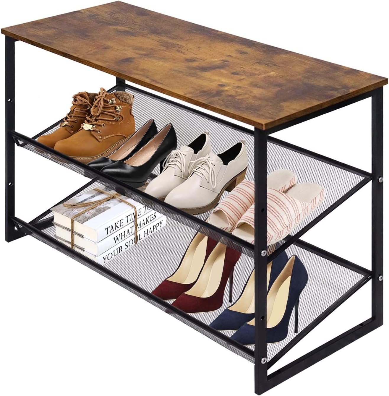 Garden 4 you 3-Tier Adjustable Freestanding Shoe Rack for Entryways