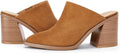 Womens Pointed Toe Mules - Backless Chunky Block Heel Comfort