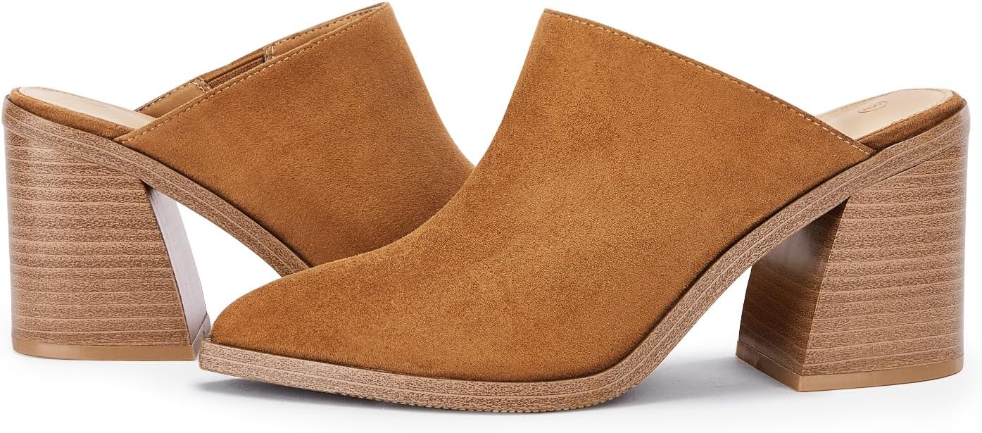 Pointed Toe Heeled Mules for Women - Stylish Backless Clogs