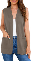 Women's Long Sleeve Cardigan Sweater Vest - Soft Knit Casual Coat 100%