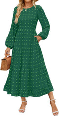 ZESICA Women's Comfortable Long Sleeve Maxi Dress for Fall Days