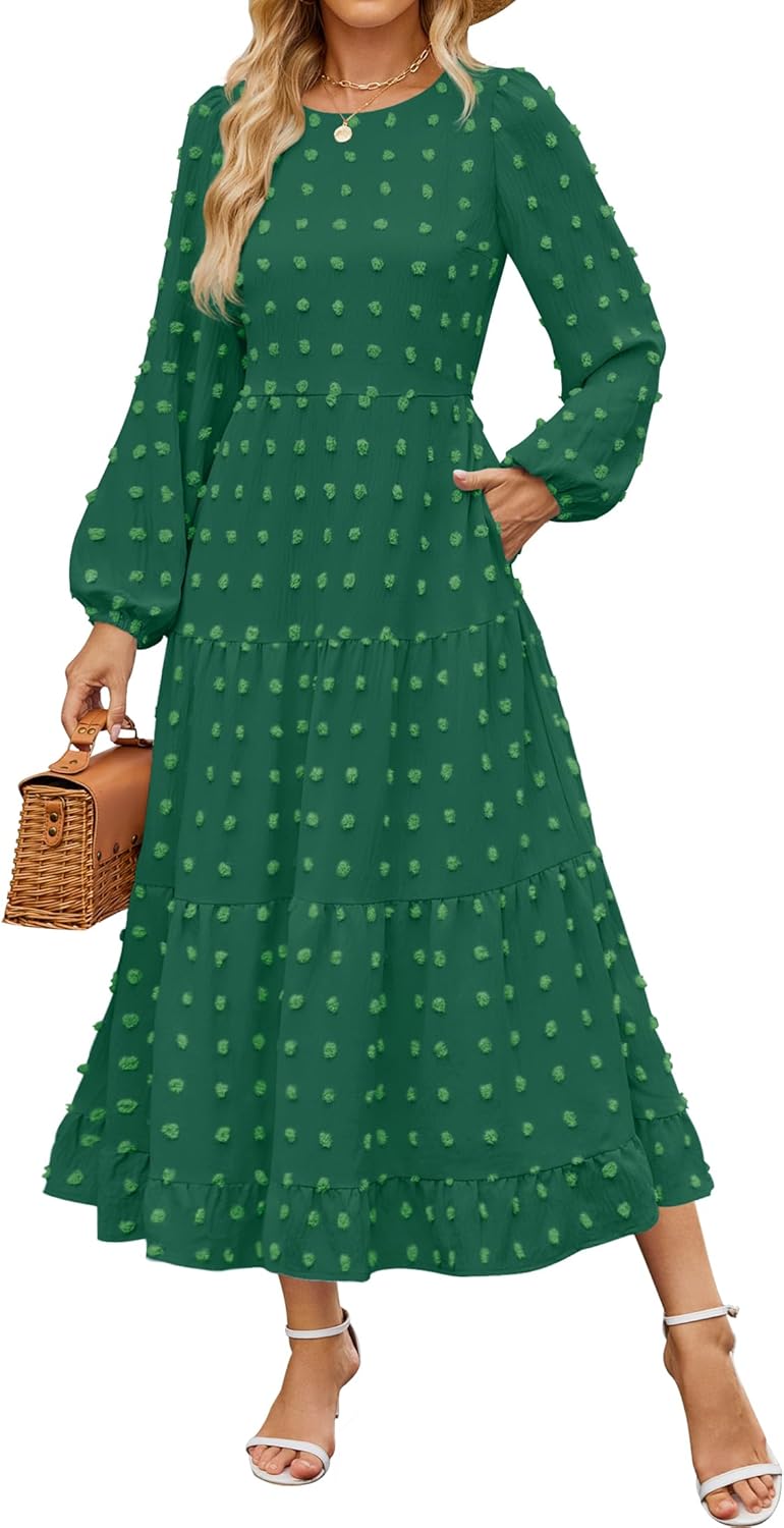 ZESICA Women's Fall Long Sleeve Maxi Dress for Every Occasion